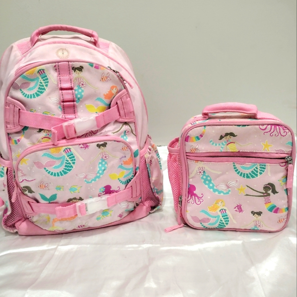 Pottery Barn Kids, Mackenzie mermaid and friends XL Back pack and lunch box